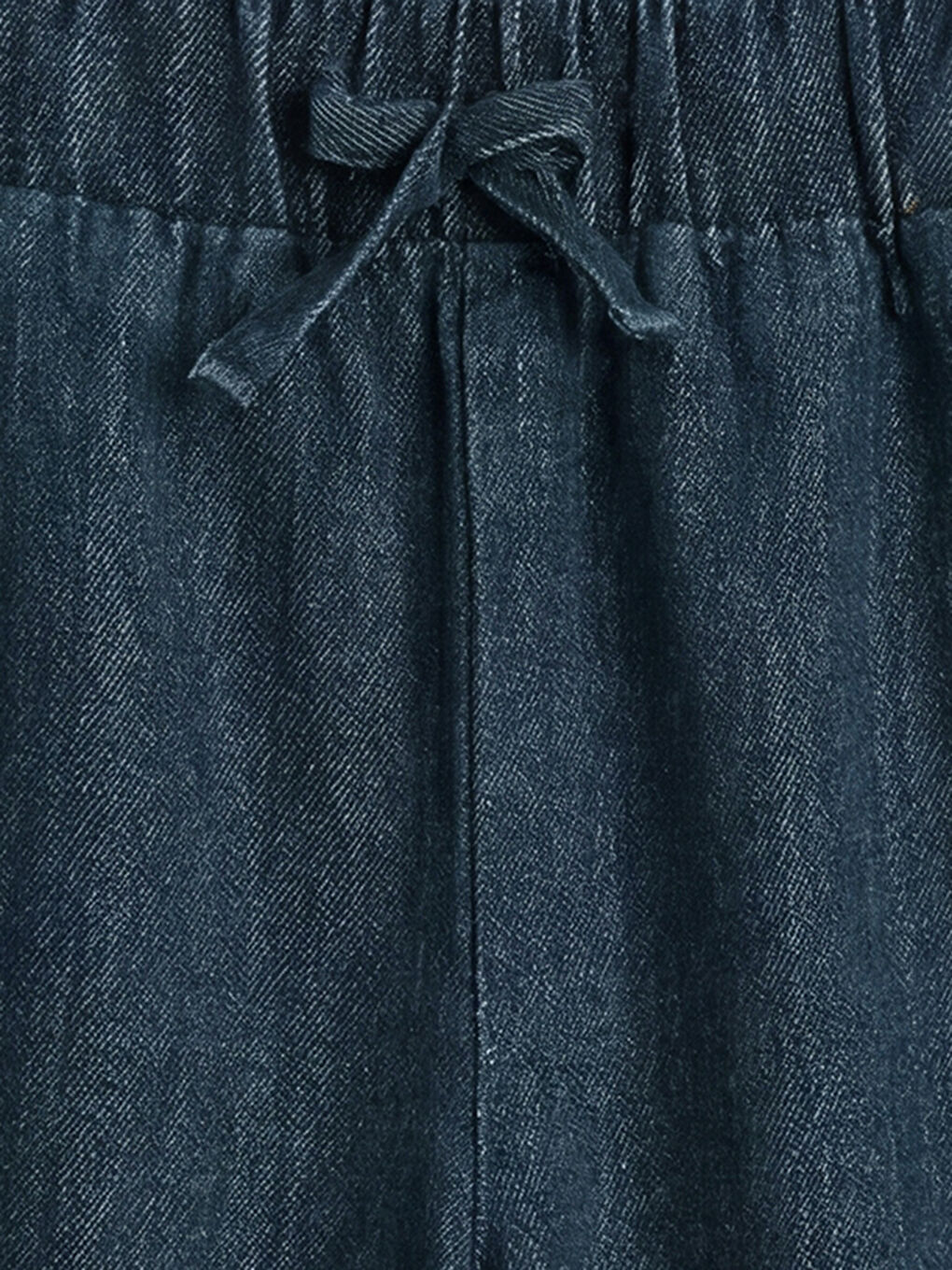 İndigo Beli Lastikli Kız Çocuk Jean Şort-2