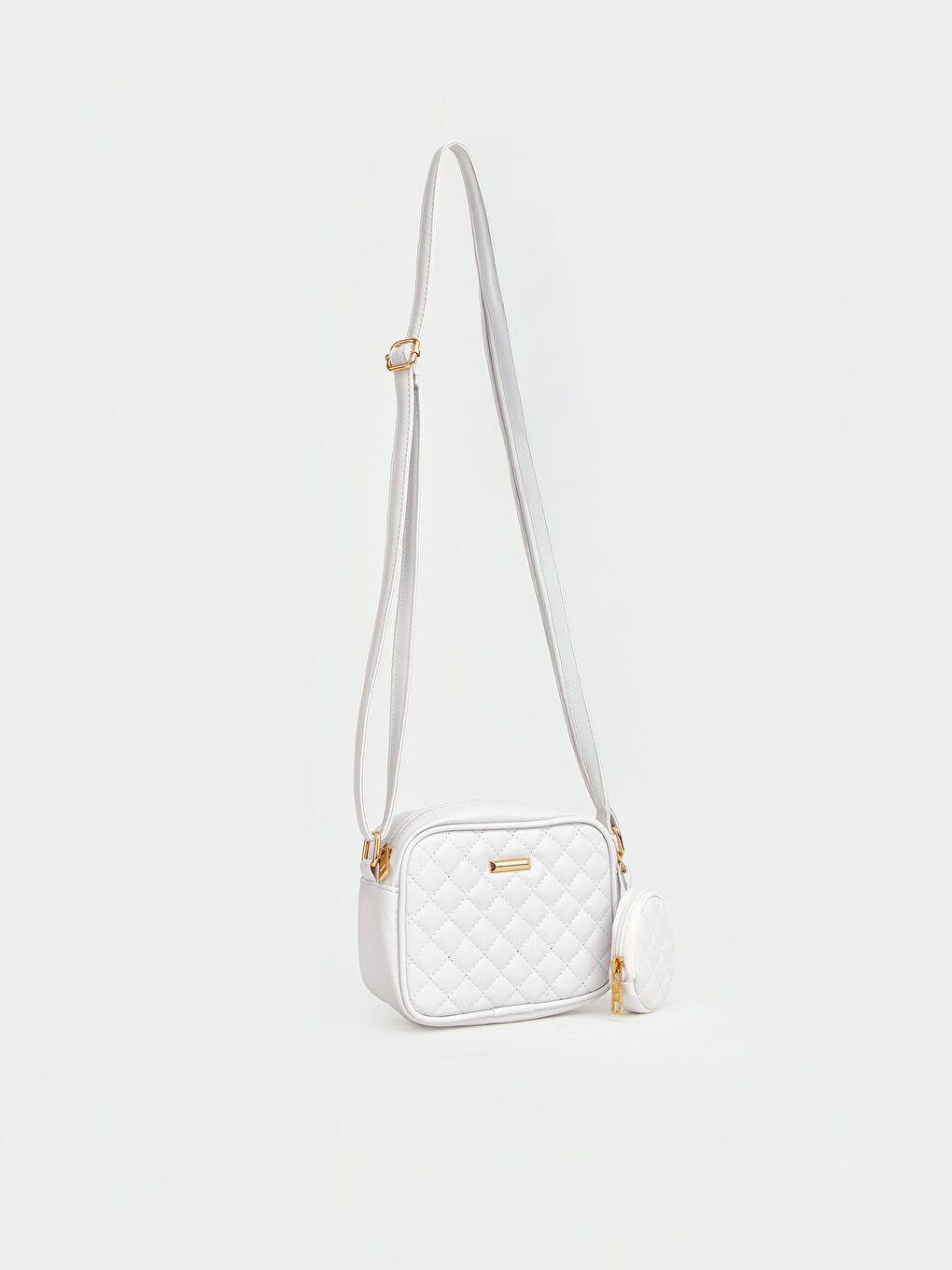 Beyaz Deri Görünümlü Kız Çocuk Omuz Çantası-1