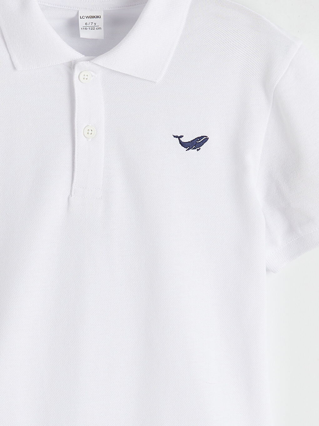 تي شيرت بيكيه مطرز بياقة بولو للأولاد-2