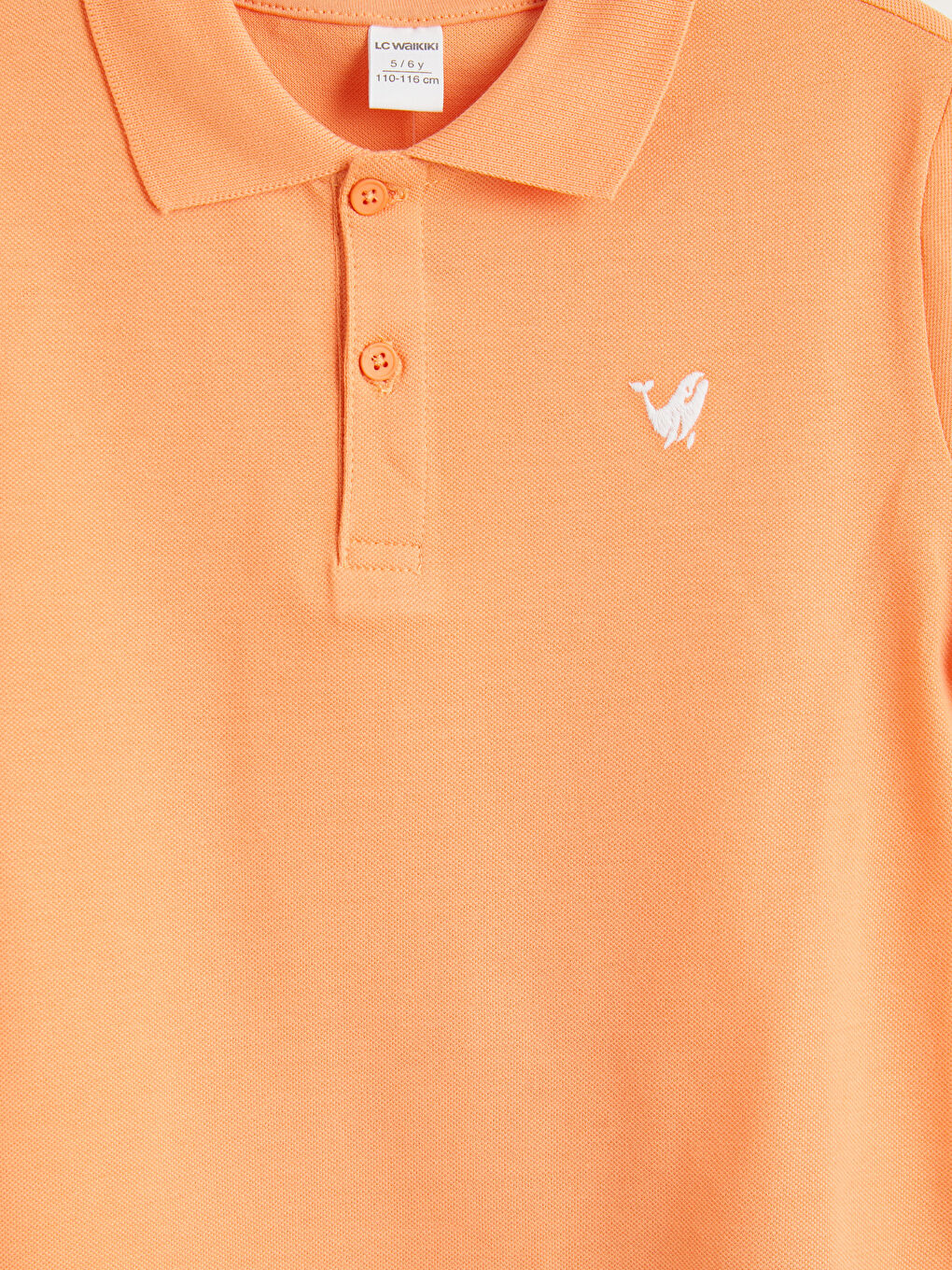 تي شيرت أولادي بياقة بولو مطرز-2