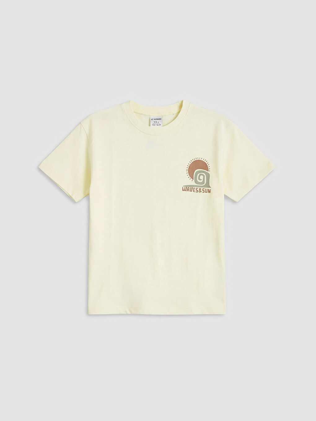 تي شيرت أولاد مطبوع بياقة دائرية