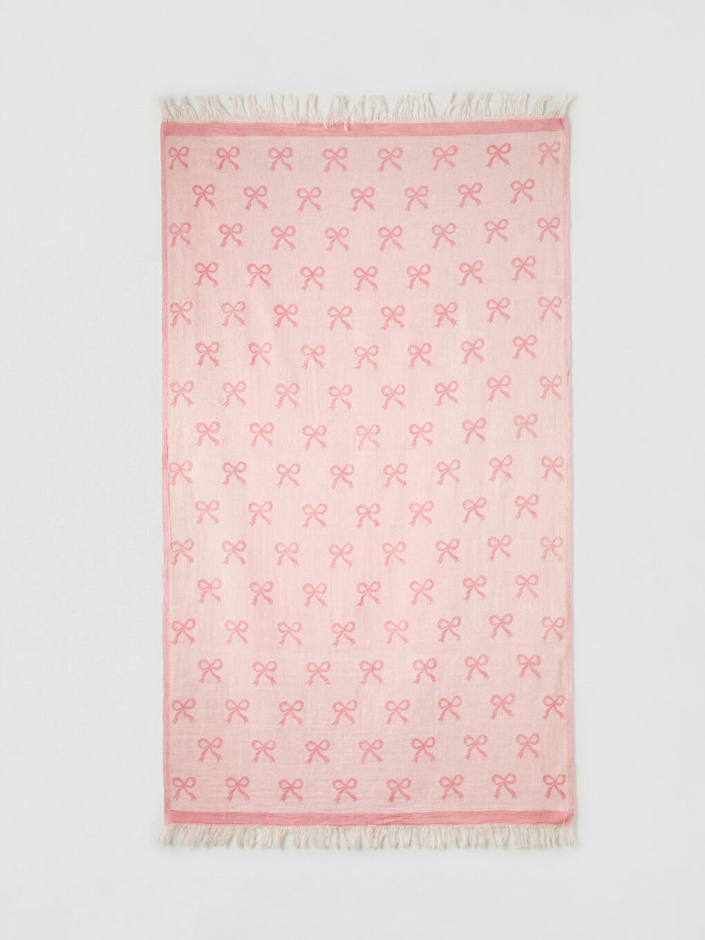 Pembe Fiyonk Desenli Peştemal Havlu 90x165 cm-1