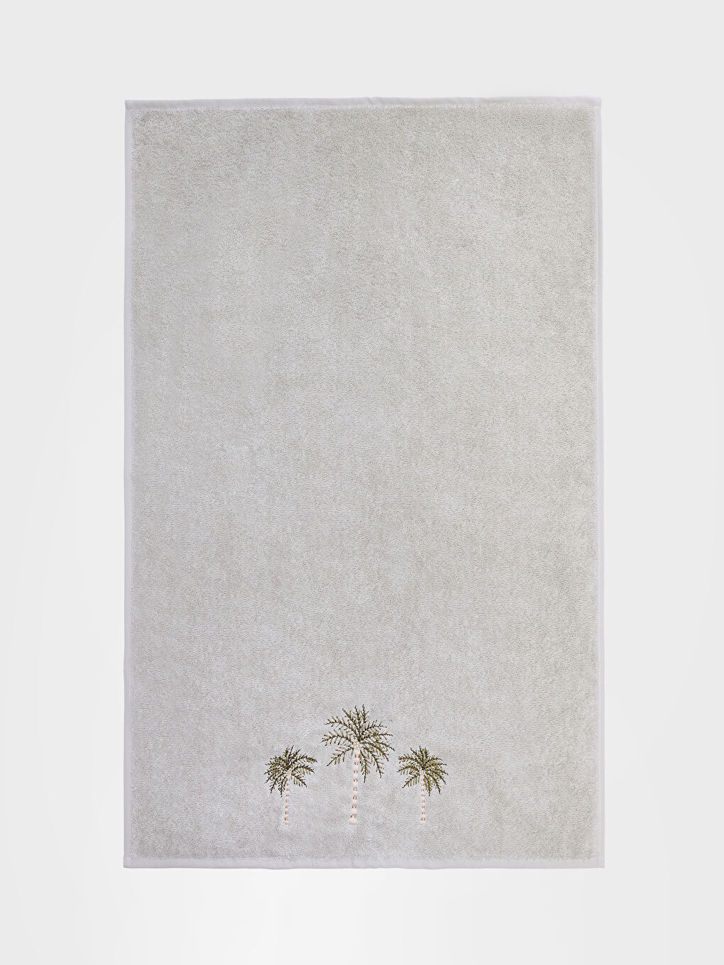 Yeşil Çiçek Nakışlı Yüz Havlusu 50x80 cm-2