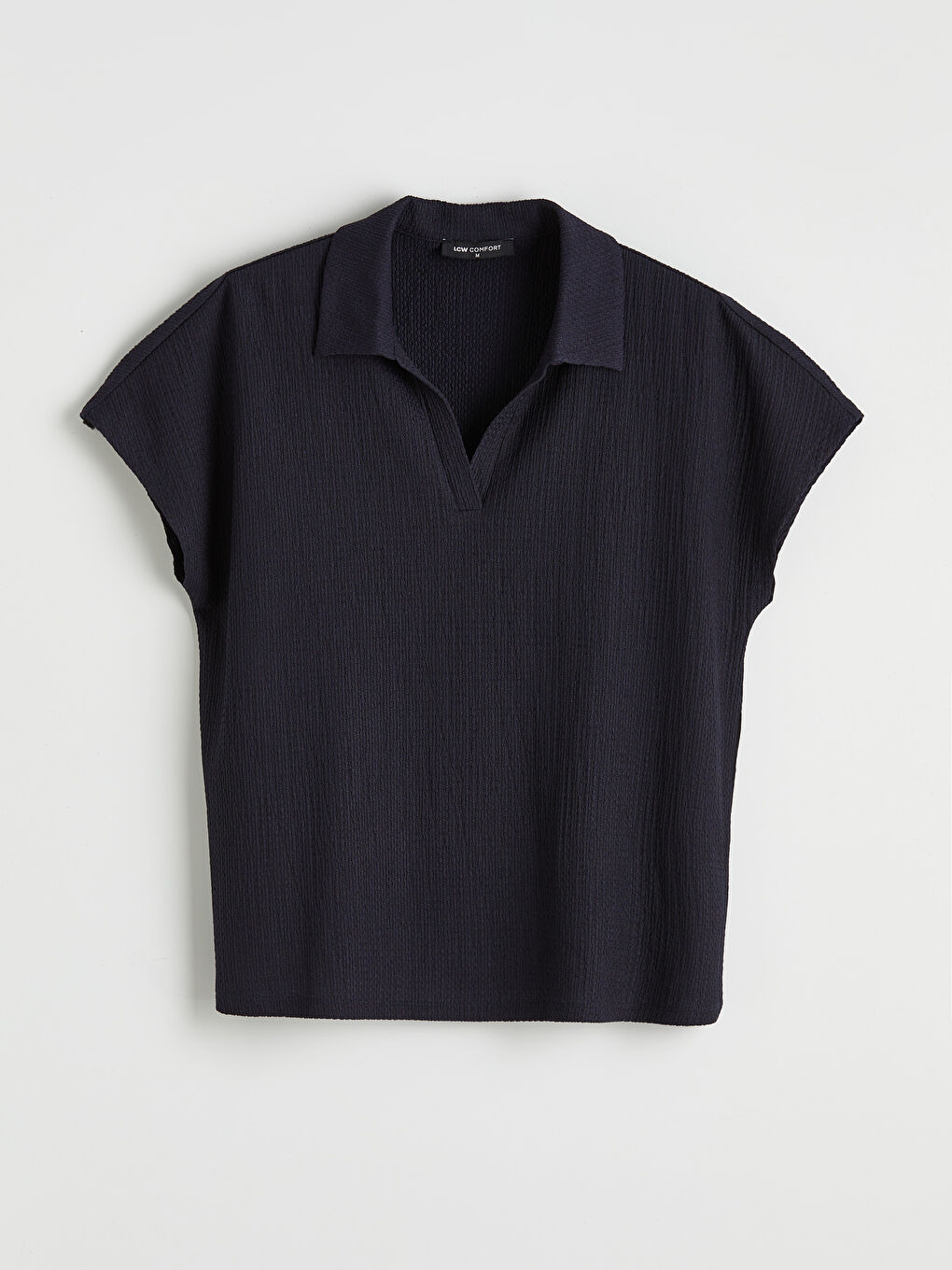 Polo Neck Textured Women's T-Shirt-4