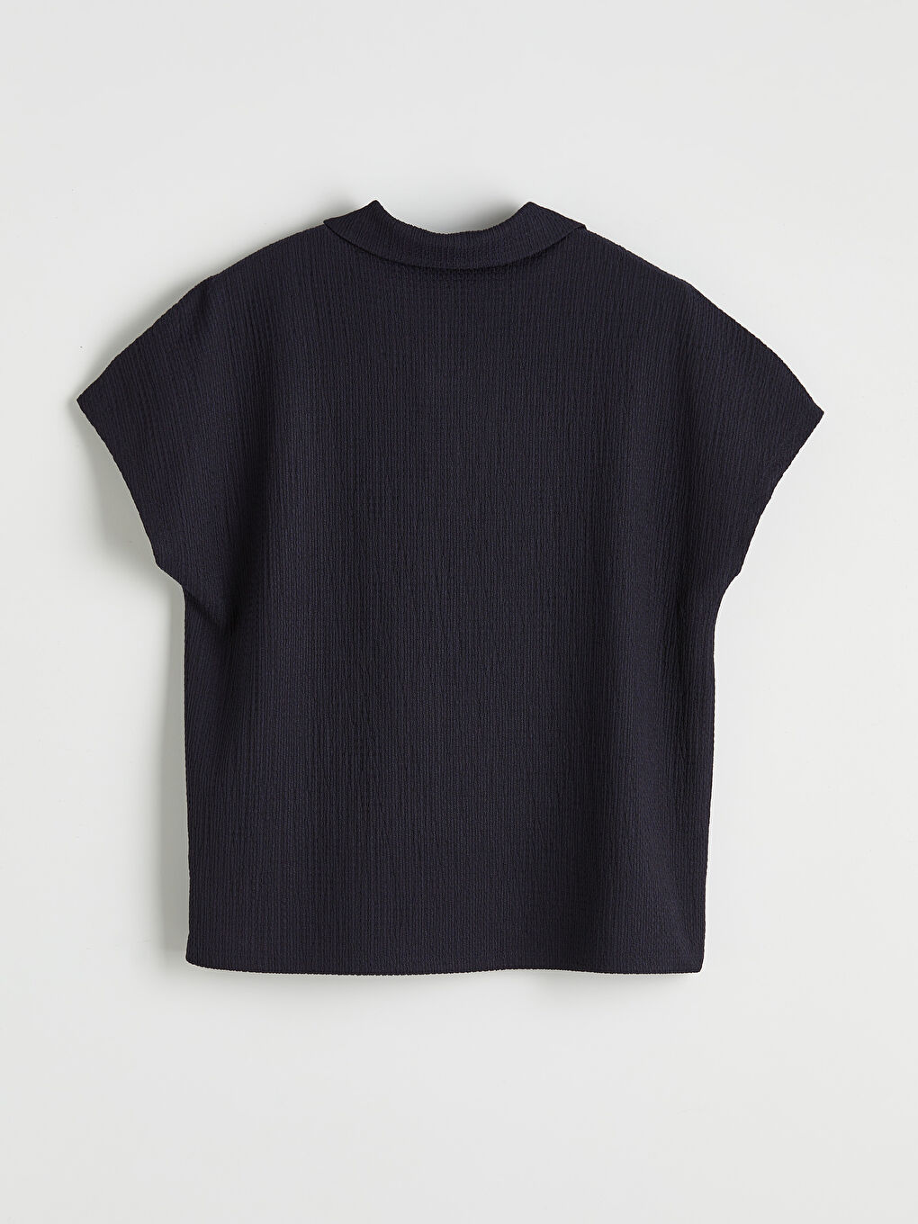 Polo Neck Textured Women's T-Shirt-5