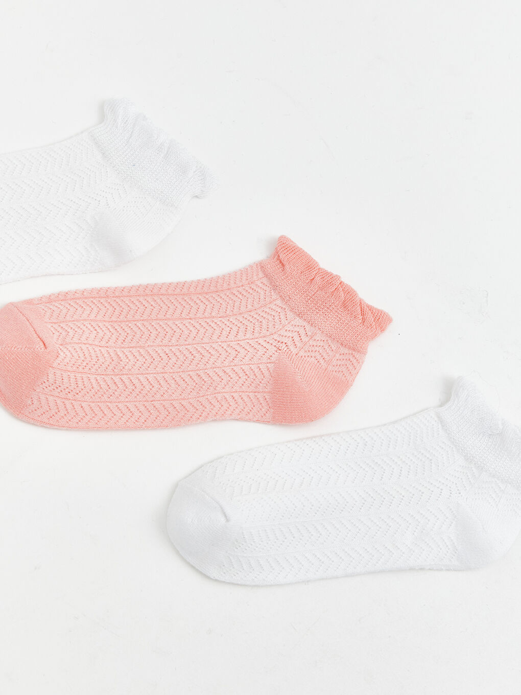 Girl WHITE Trainer Socks-1