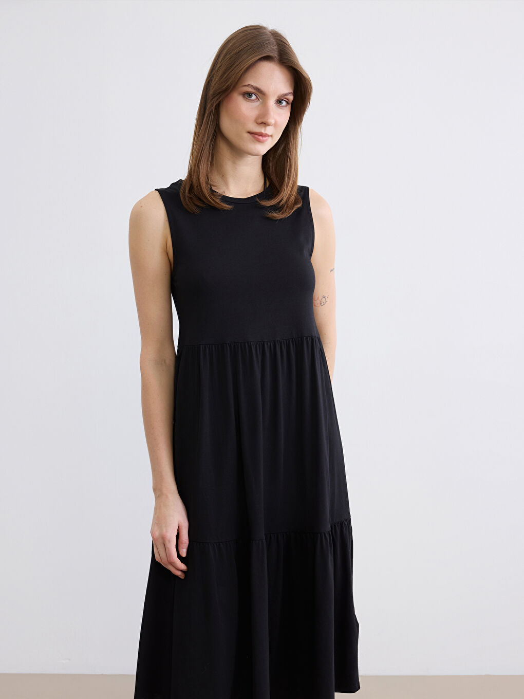 Crew Neck Layered Dress