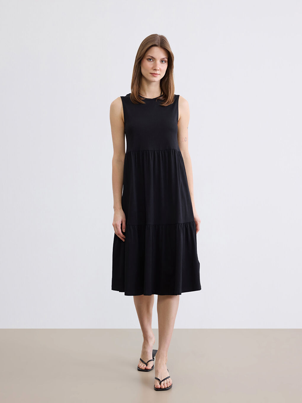 Crew Neck Layered Dress-1