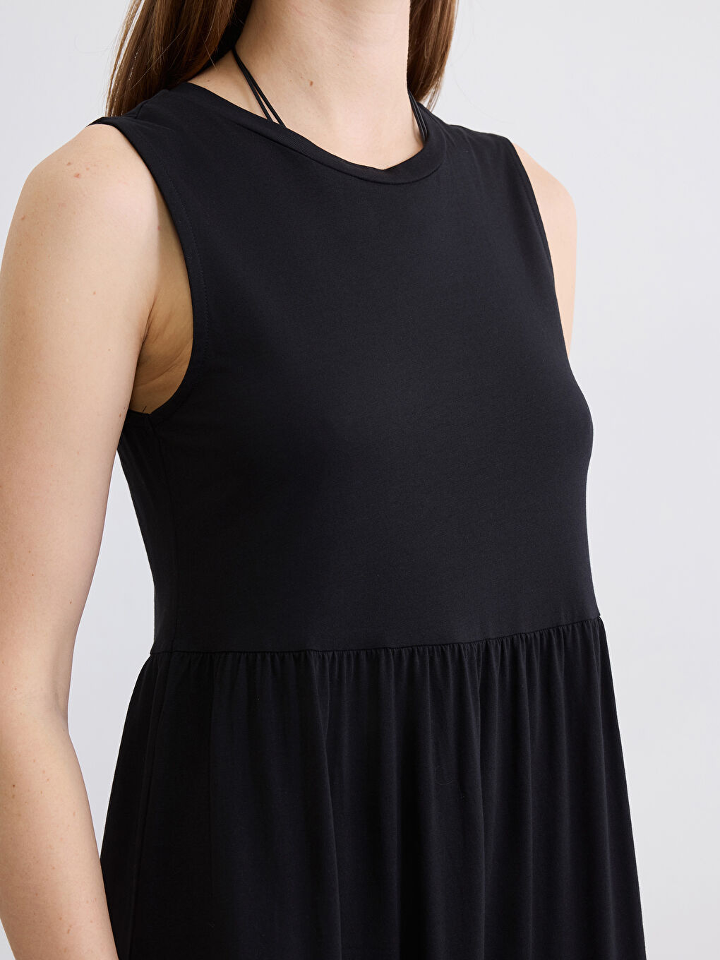 Crew Neck Layered Dress-2