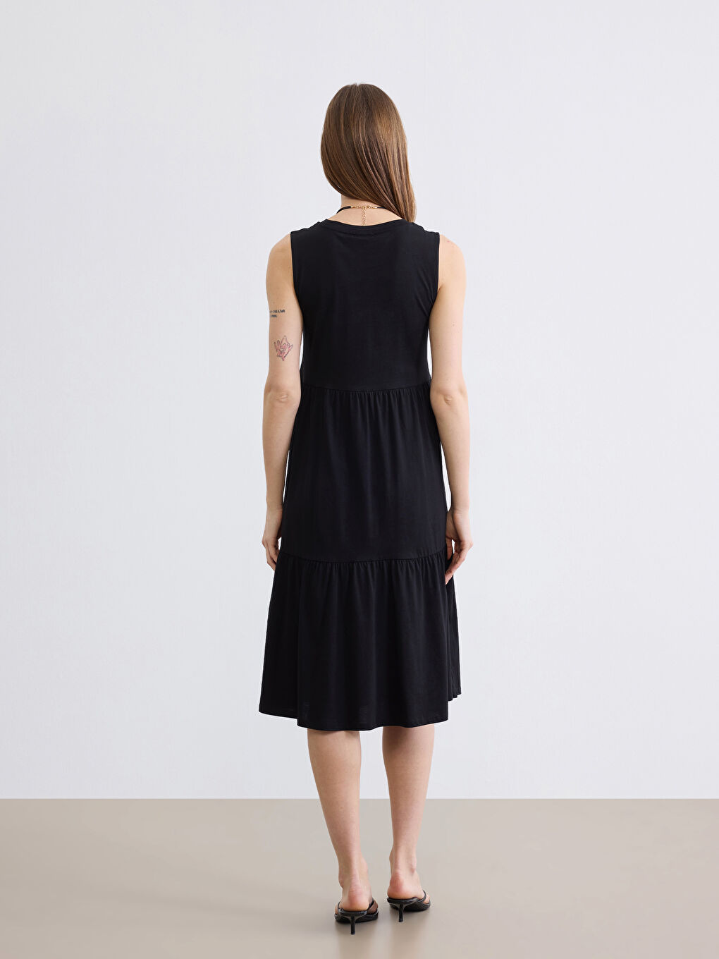 Crew Neck Layered Dress-3