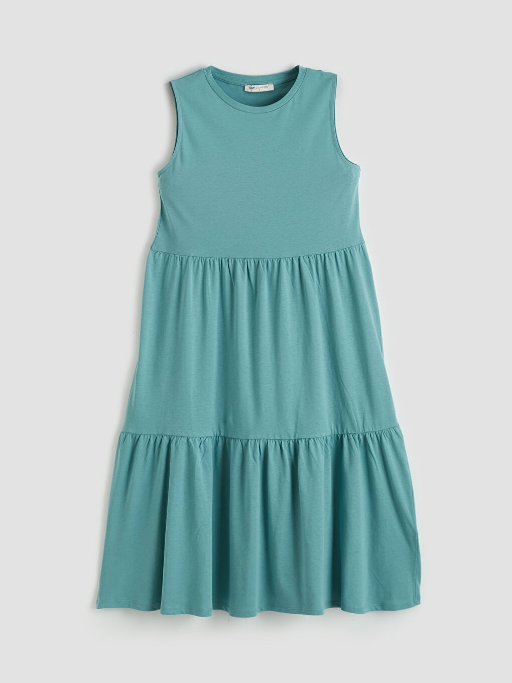 дөңгелек жағалы қабатталған көйлек-2