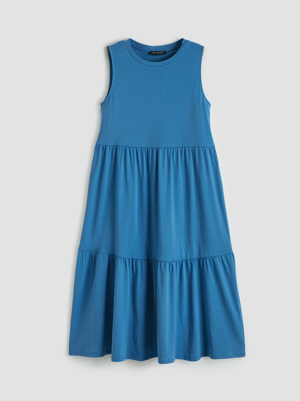 Многослойное платье с круглым вырезом-3