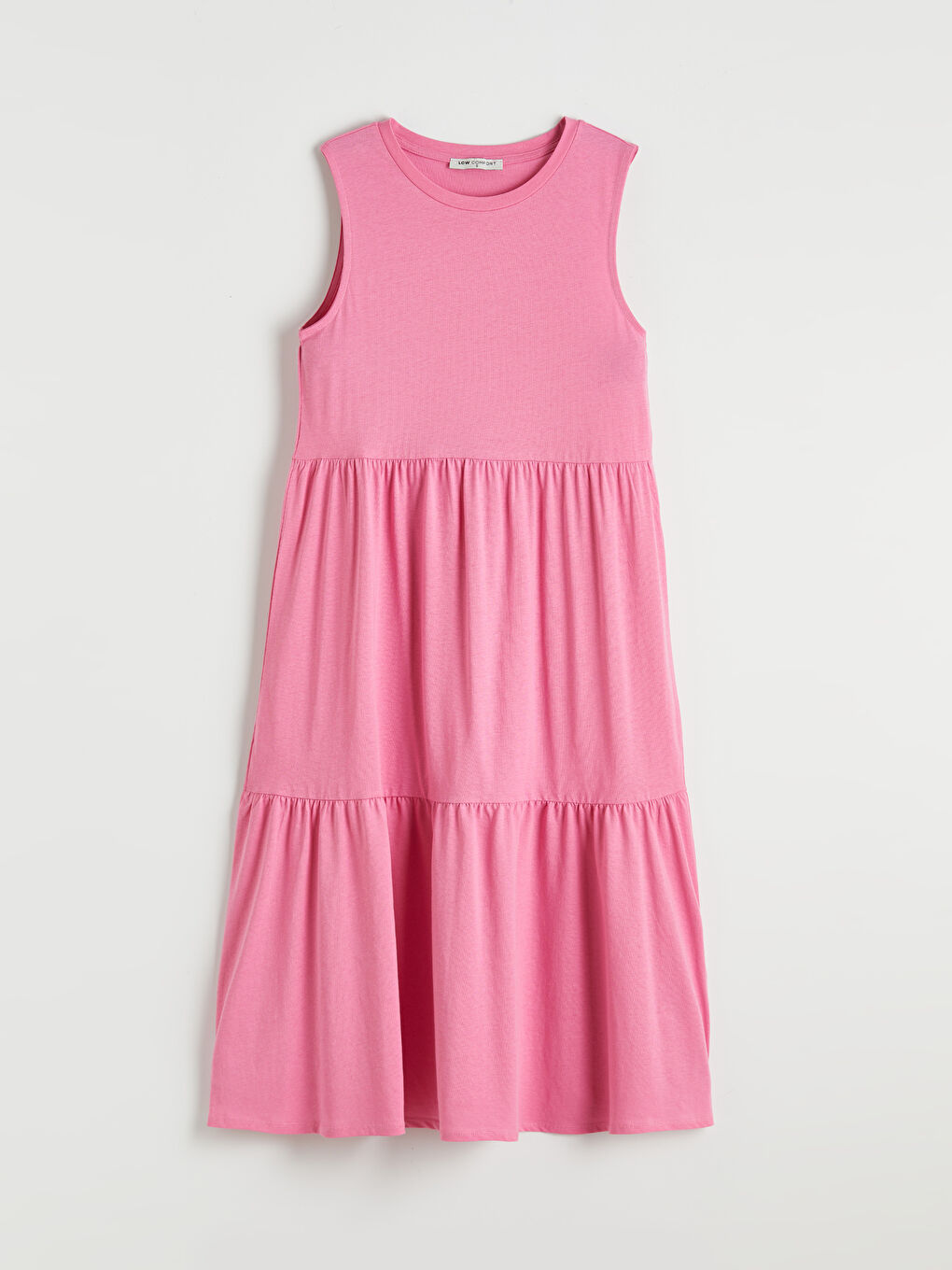 Многослойное платье с круглым вырезом-4