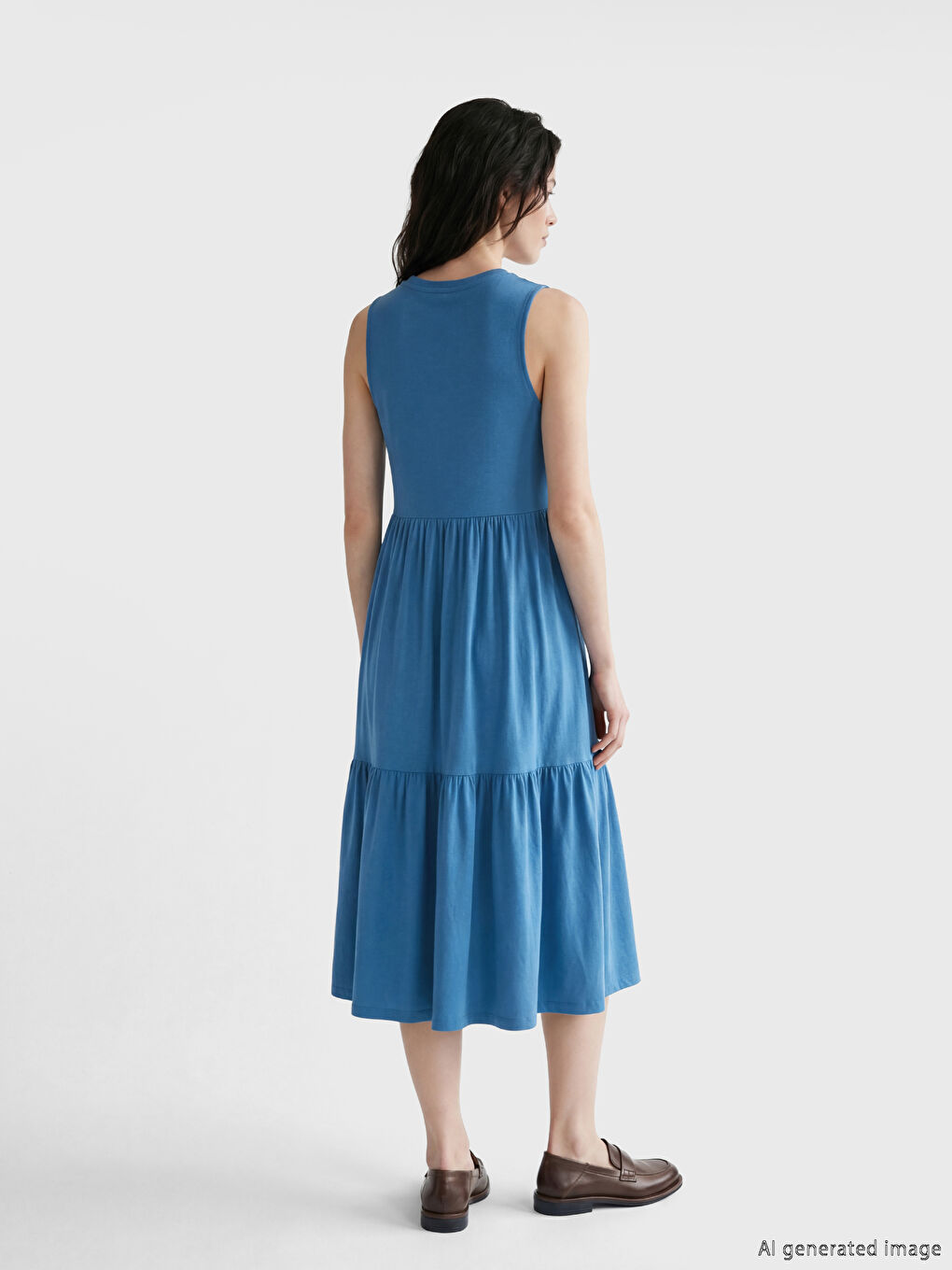 Многослойное платье с круглым вырезом-2