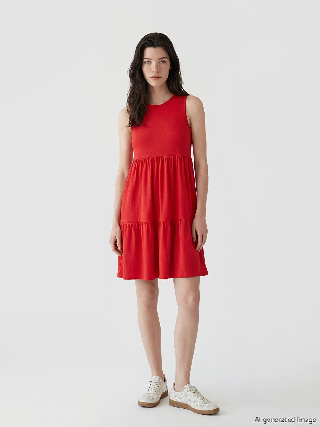 Crew Neck Layered Dress