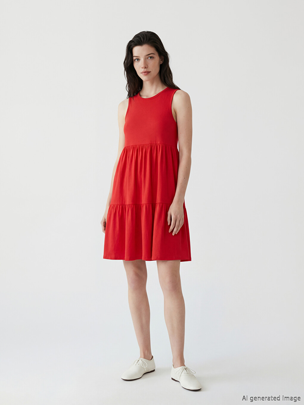Crew Neck Layered Dress-1