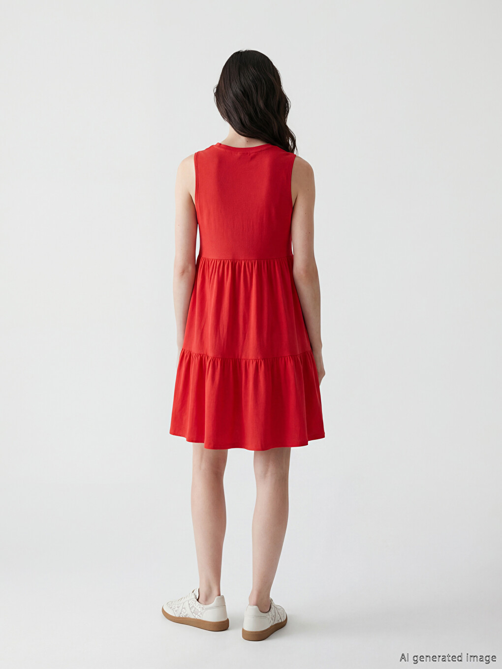 Crew Neck Layered Dress-2