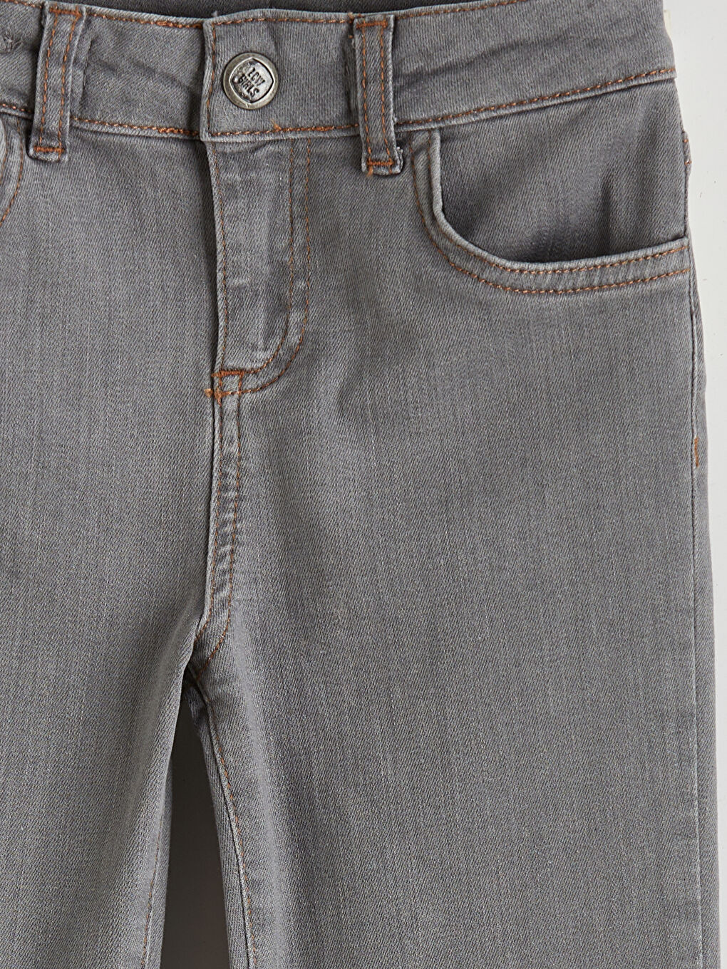 Gri İspanyol Paça Kız Çocuk Jean Pantolon-2