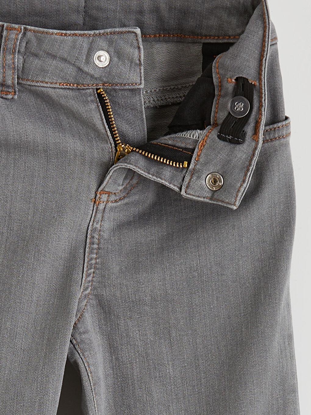 Gri İspanyol Paça Kız Çocuk Jean Pantolon-3