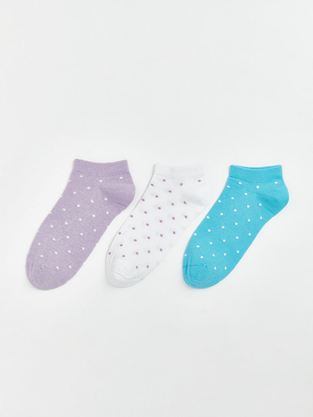 Pembe Puantiyeli Kız Çocuk Patik Çorap 3'lü