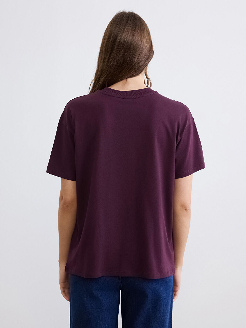 Mürdüm Bisiklet Yaka Paris Baskılı Kadın Tişört-3