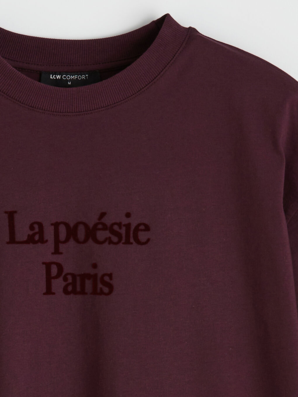 Mürdüm Bisiklet Yaka Paris Baskılı Kadın Tişört-1