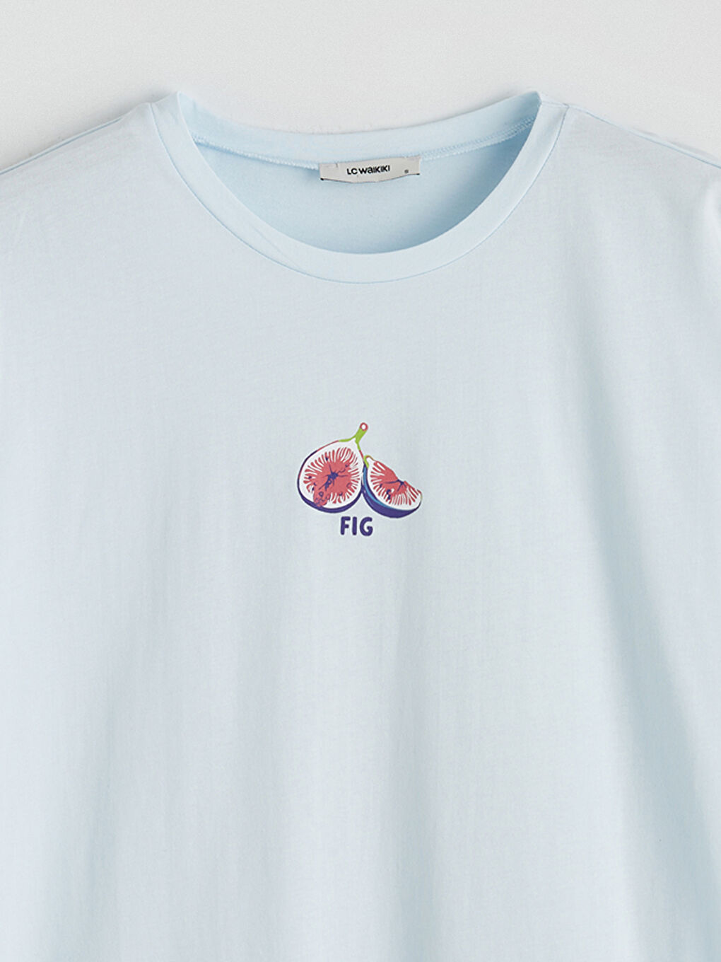 Mavi Bisiklet Yaka Baskılı Oversize Kadın Tişört-1