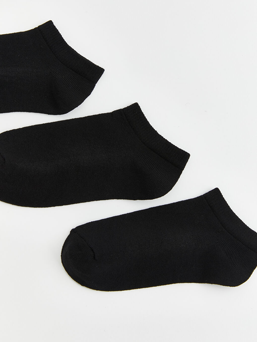 Siyah Kız Çocuk Patik Çorap 3'lü-1