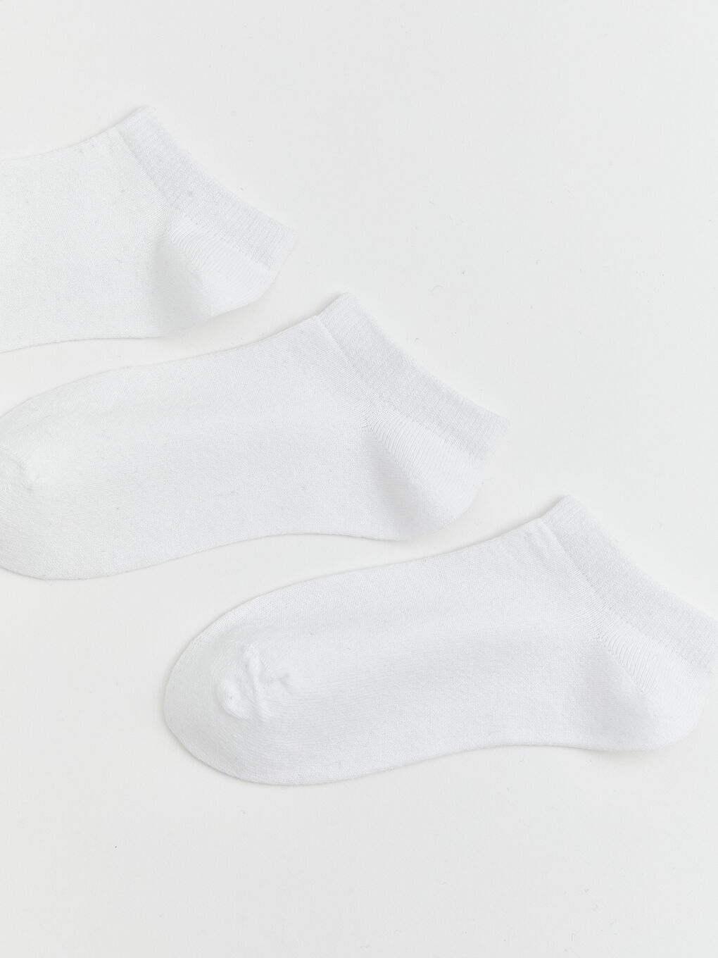 Beyaz Kız Çocuk Patik Çorap 3'lü-1