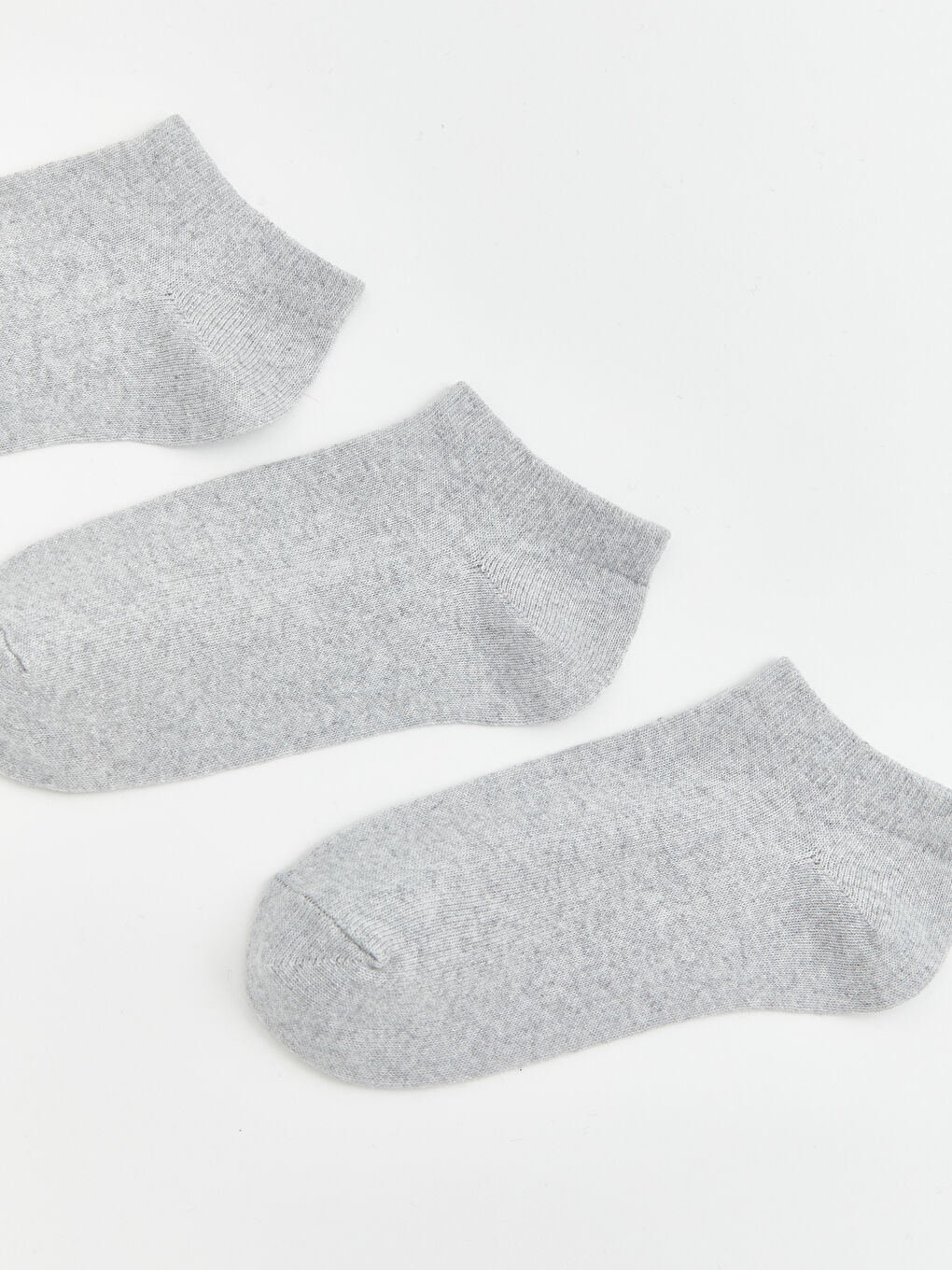 Gri Kız Çocuk Patik Çorap 3'lü-1