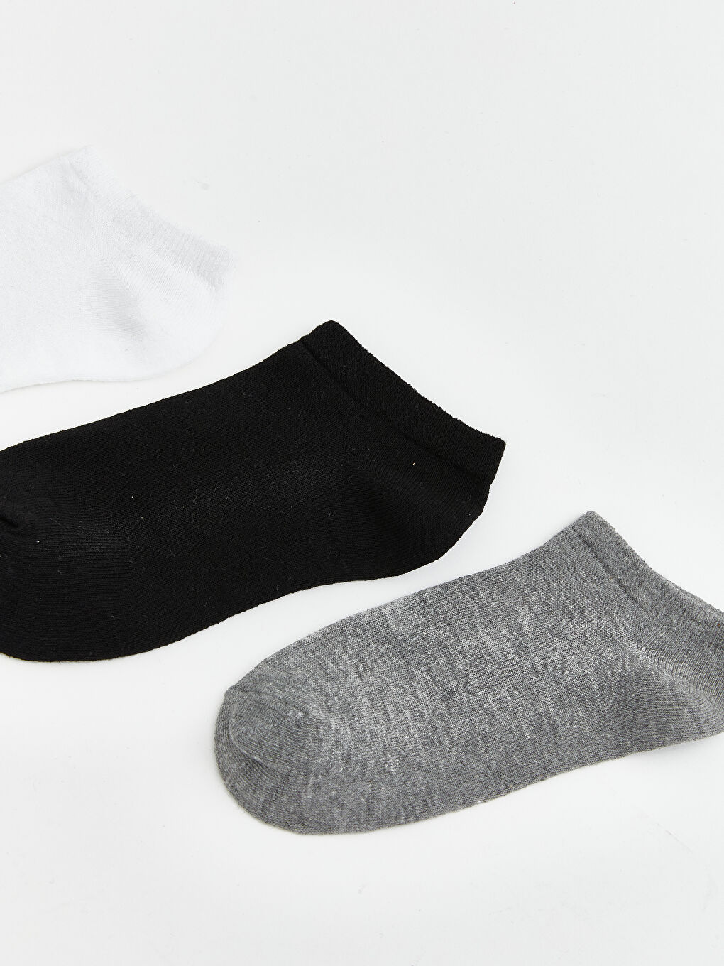 Beyaz Kız Çocuk Patik Çorap 3'lü-1