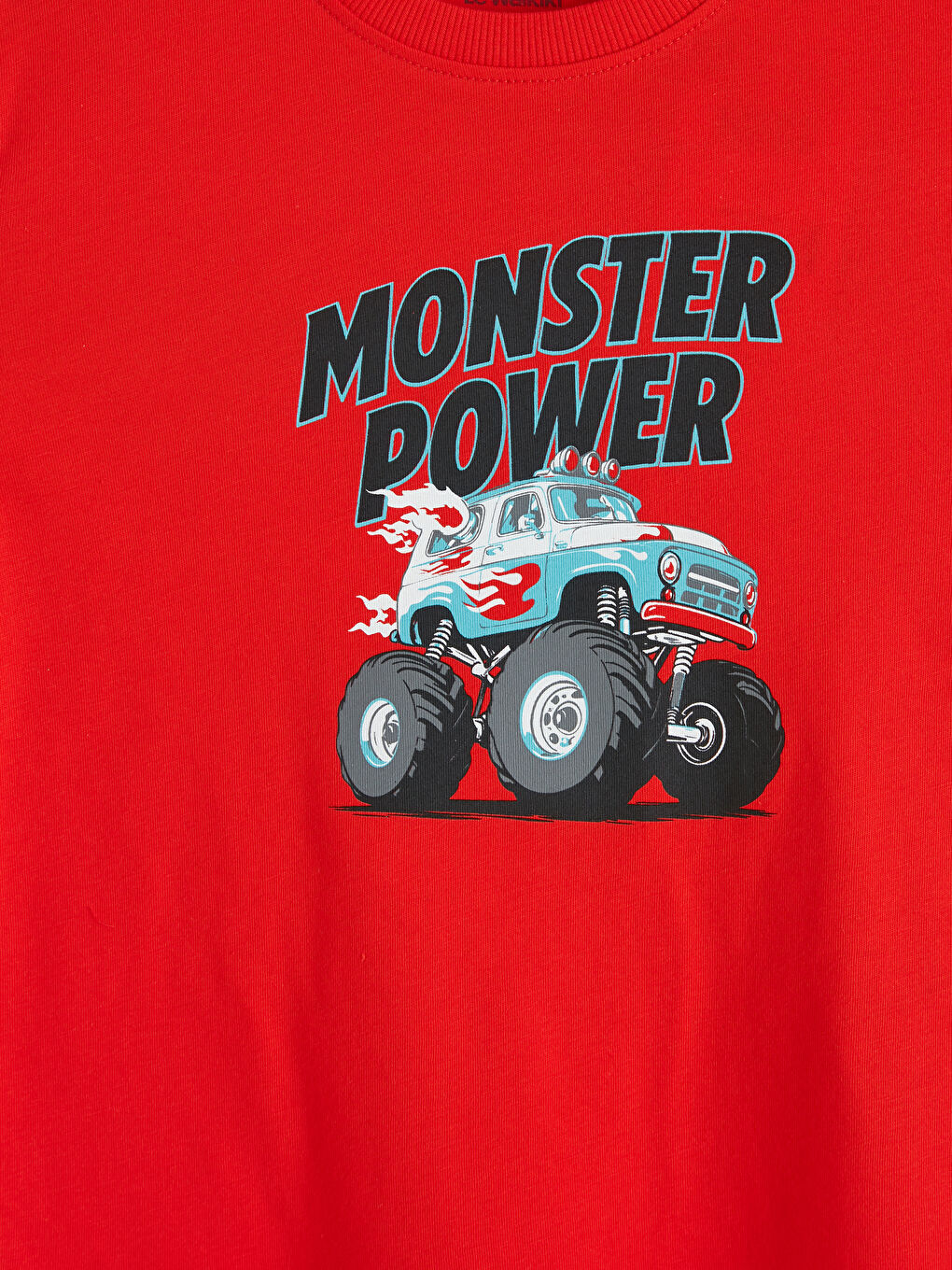 Kırmızı Bisiklet Yaka Baskılı Erkek Çocuk Tişört-2