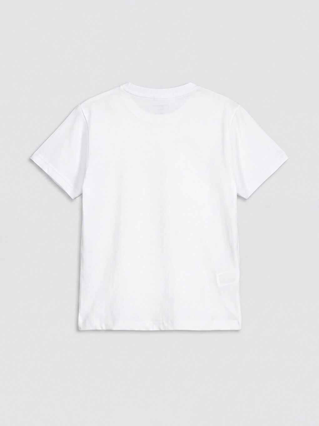 Beyaz Bisiklet Yaka Baskılı Erkek Çocuk Tişört-1