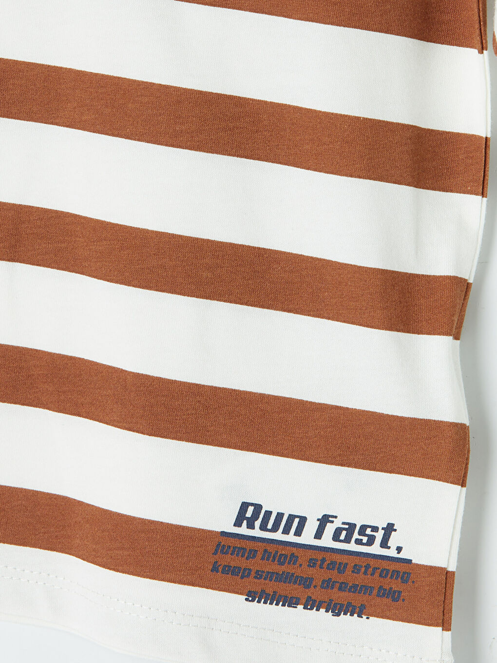 Kahverengi Bisiklet Yaka Çizgili Erkek Çocuk Tişört-2