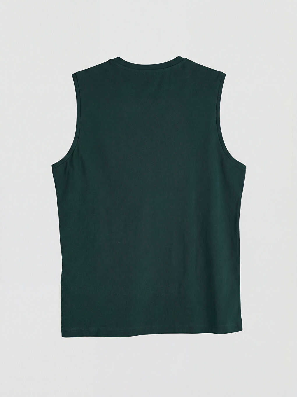 Yeşil Bisiklet Yaka Baskılı Erkek Kolsuz Tişört-1