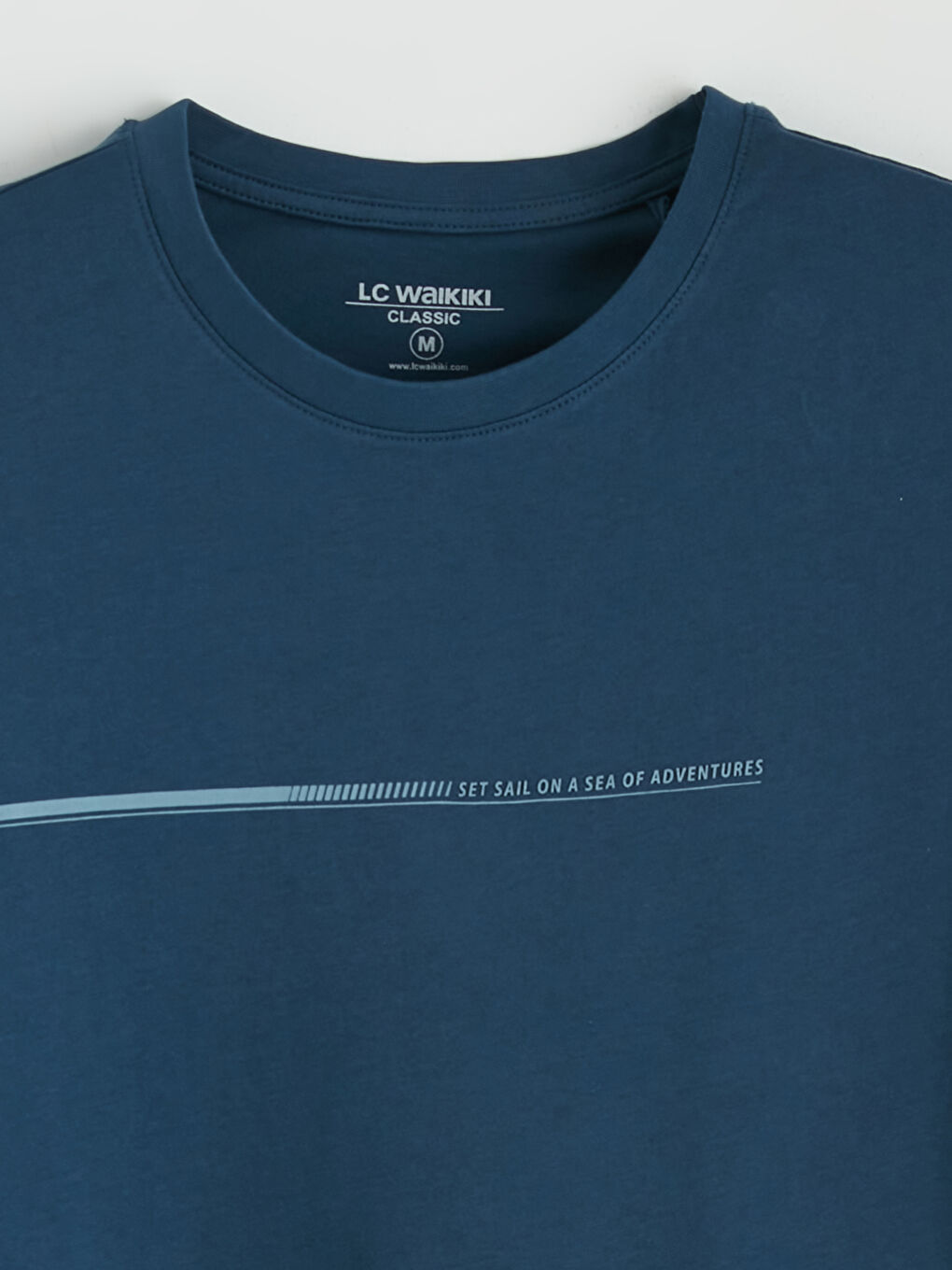 Lacivert Bisiklet Yaka Baskılı Erkek Kolsuz Tişört-4