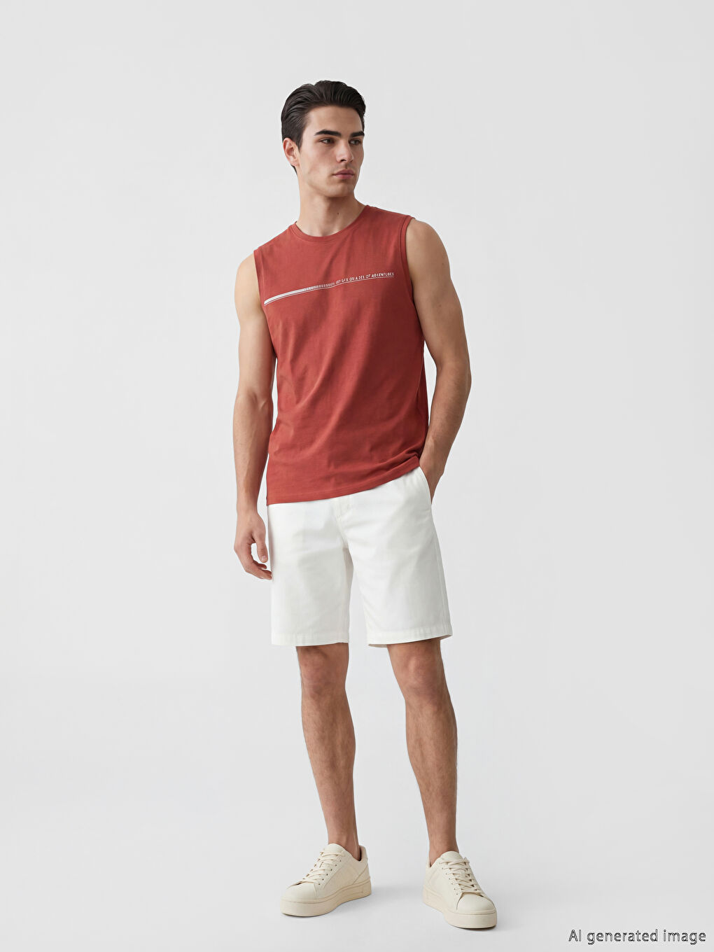 Crew Neck Printed Men's Sleeveless T-Shirt-1