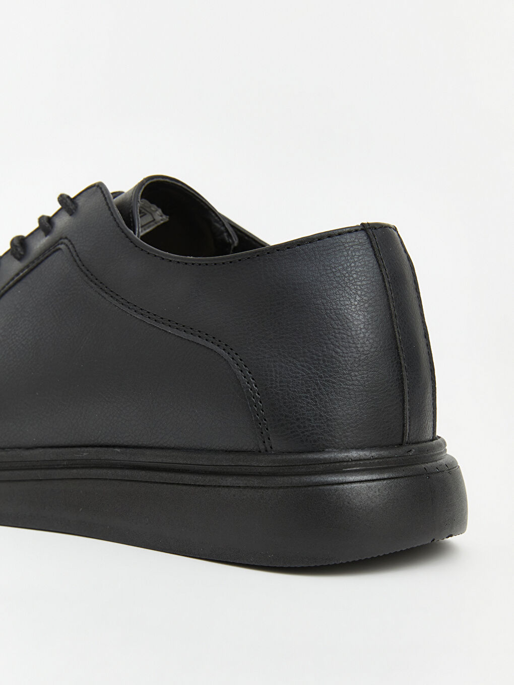 Siyah Deri Görünümlü Erkek Klasik Ayakkabı-4