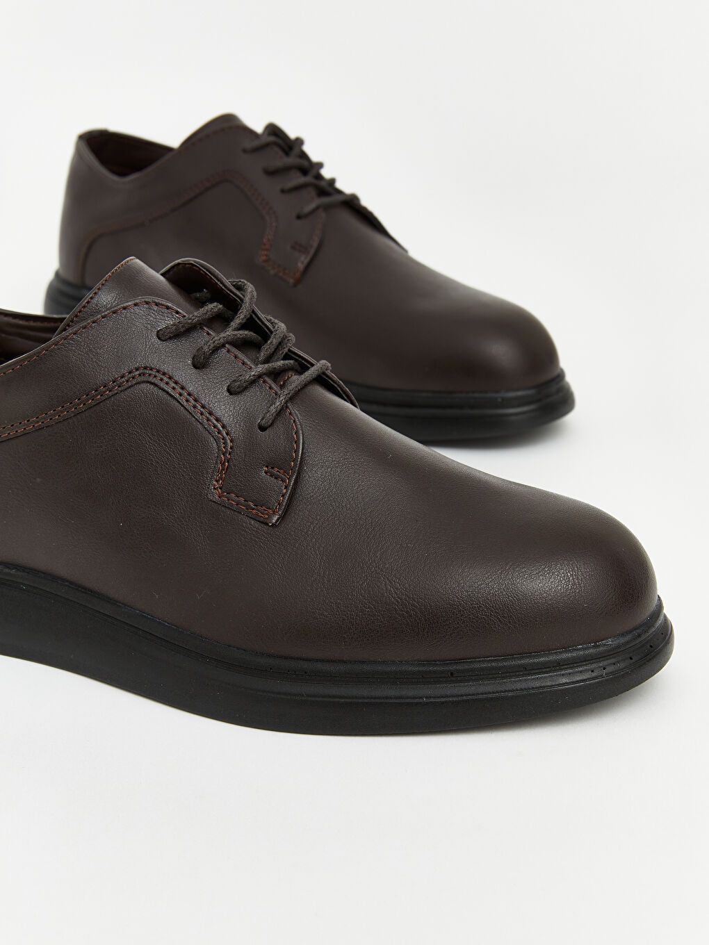 Kahverengi Deri Görünümlü Erkek Klasik Ayakkabı-2