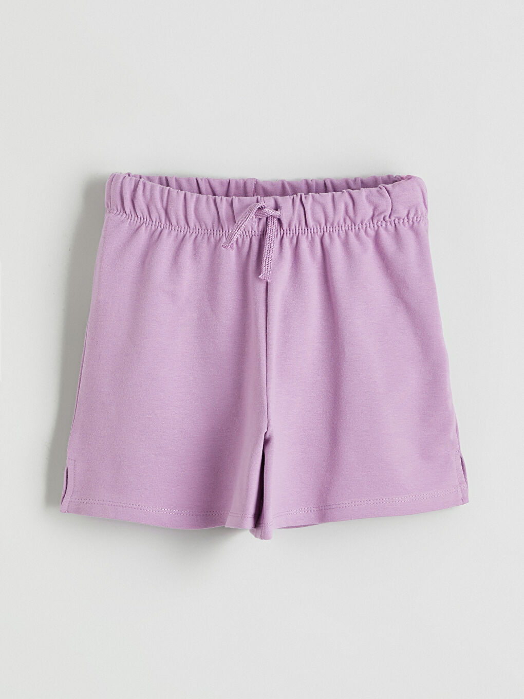 Lila Beli Lastikli Kız Çocuk Şort