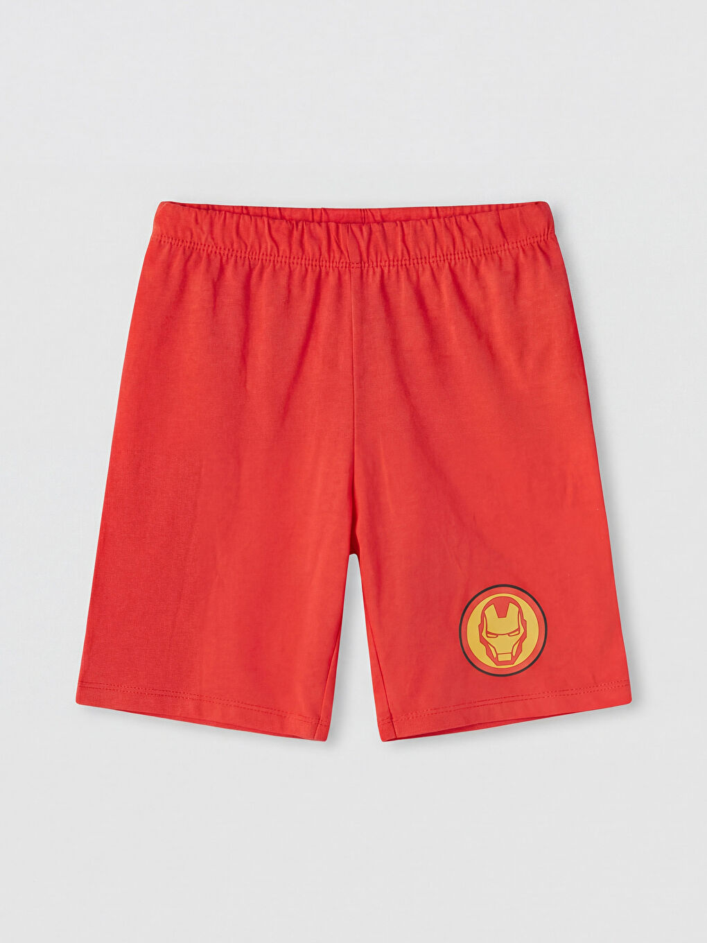 Kırmızı Iron Man Baskılı Erkek Çocuk Şortlu Pijama Takımı-3