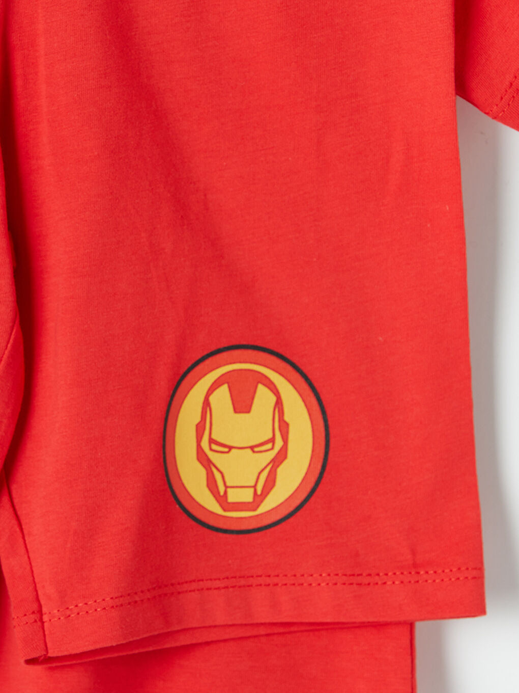 Kırmızı Iron Man Baskılı Erkek Çocuk Şortlu Pijama Takımı-6