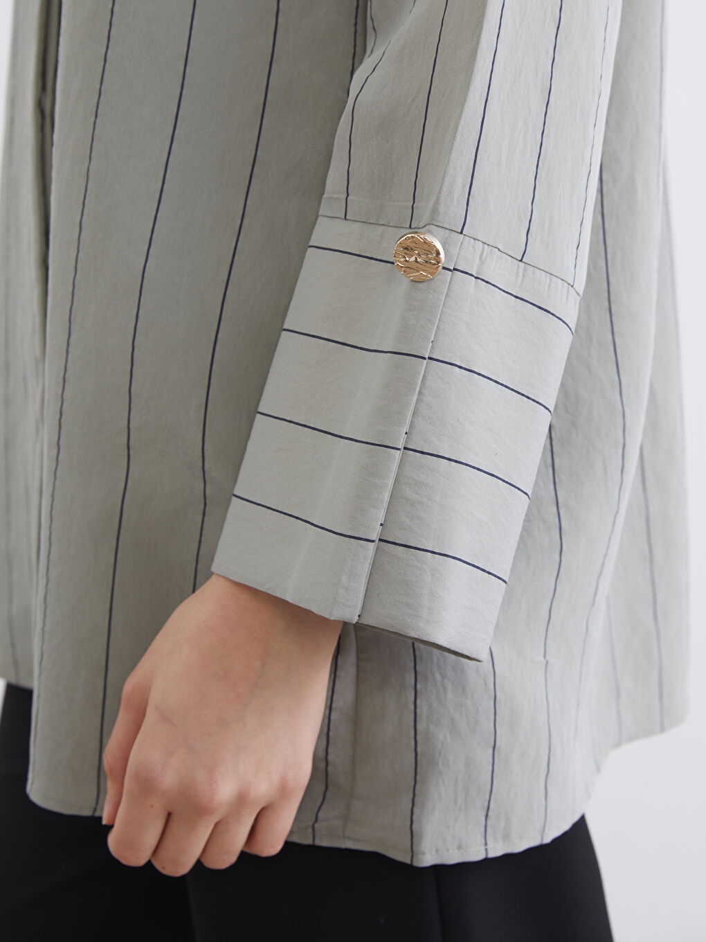 Striped Modal Blend Women's Shirt Tunic-3