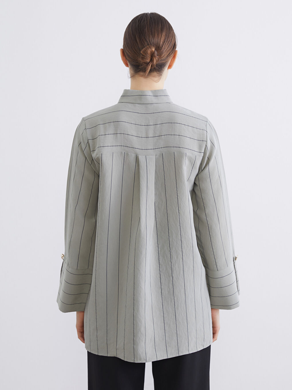 Striped Modal Blend Women's Shirt Tunic-4