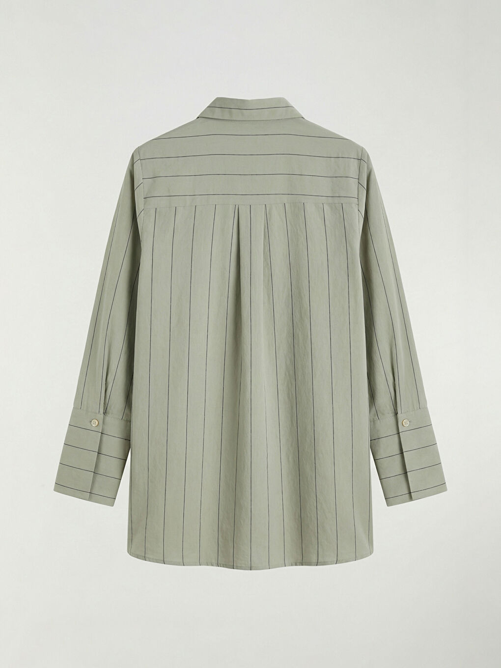 Yeşil Çizgili Modal Karışımlı Kadın Gömlek Tunik-1