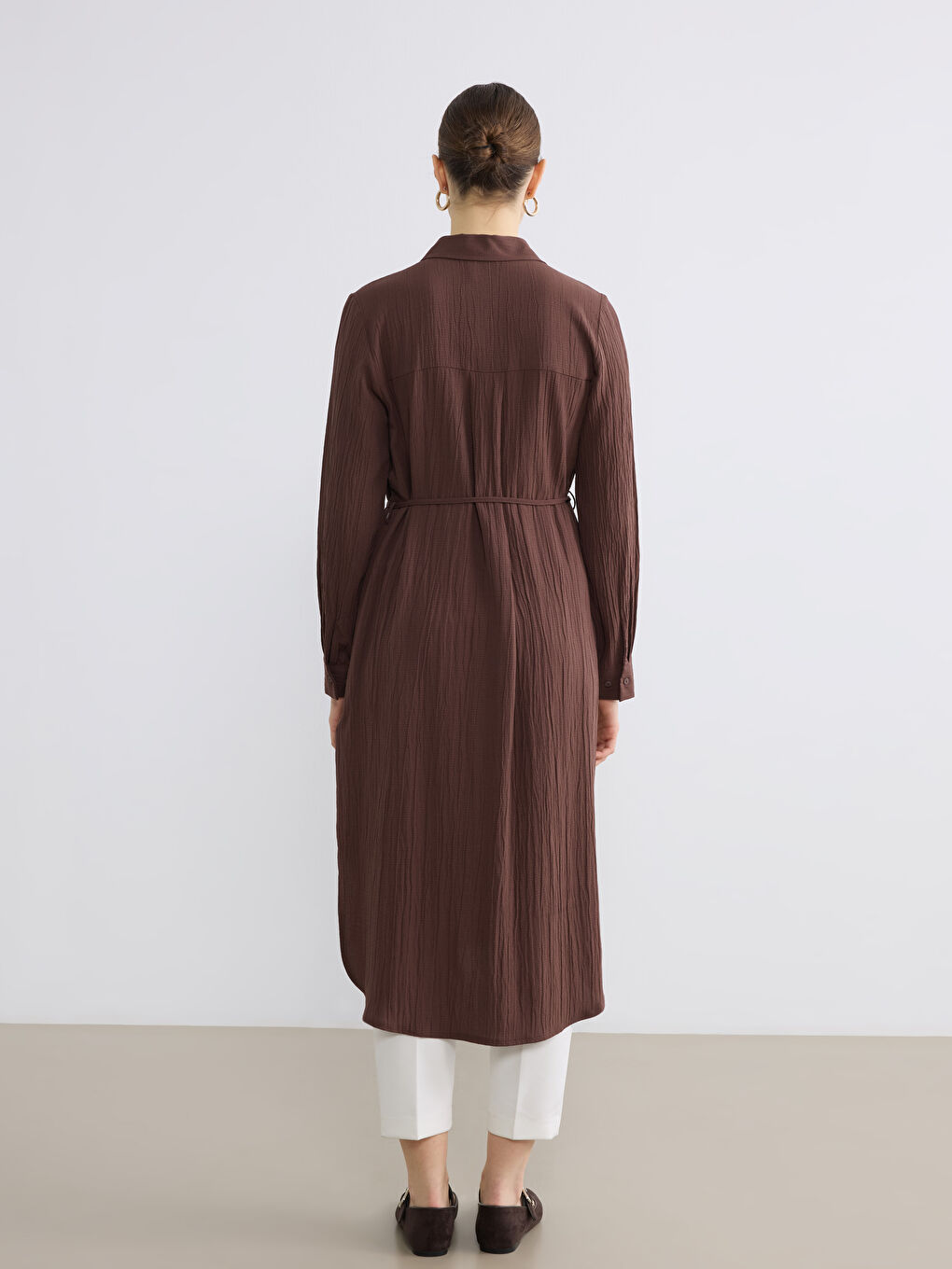 Textured Oversized Women's Shirt Tunic-3