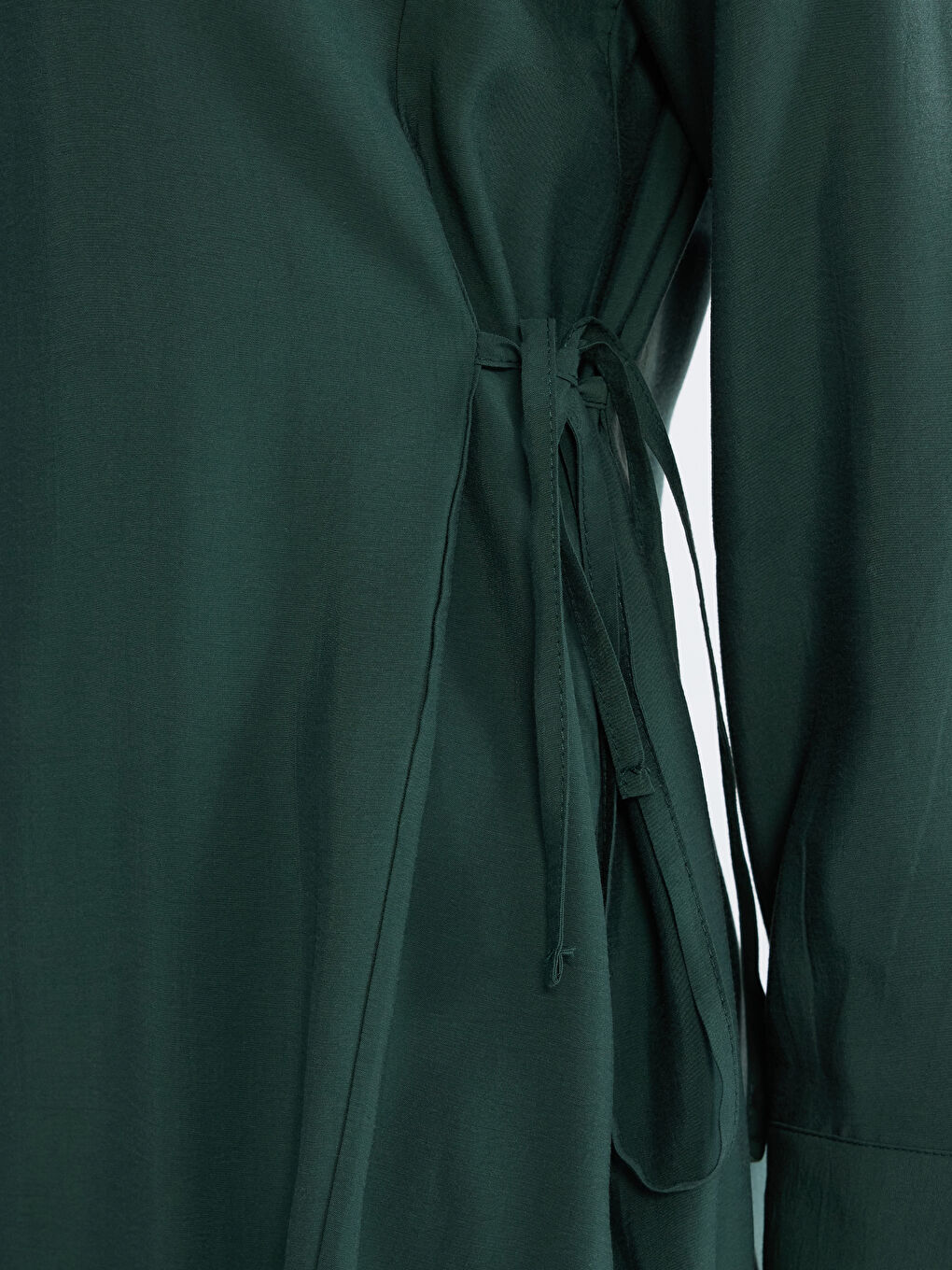 Yeşil Bağlama Detaylı Kadın Gömlek Tunik-2