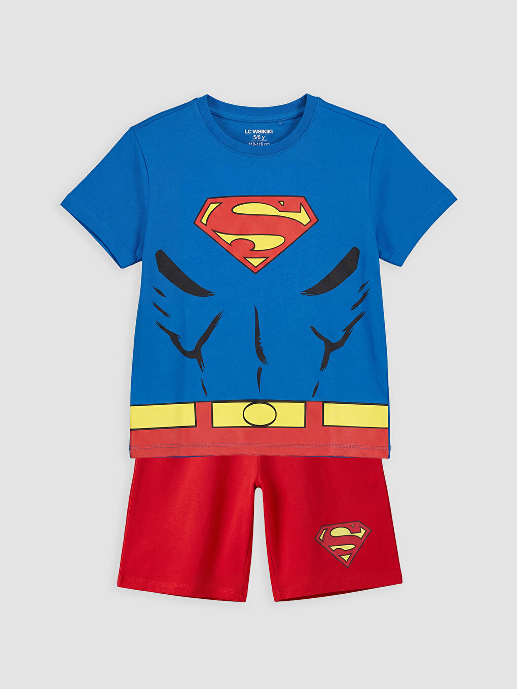 Mavi Superman Baskılı Erkek Çocuk Şortlu Pijama Takımı