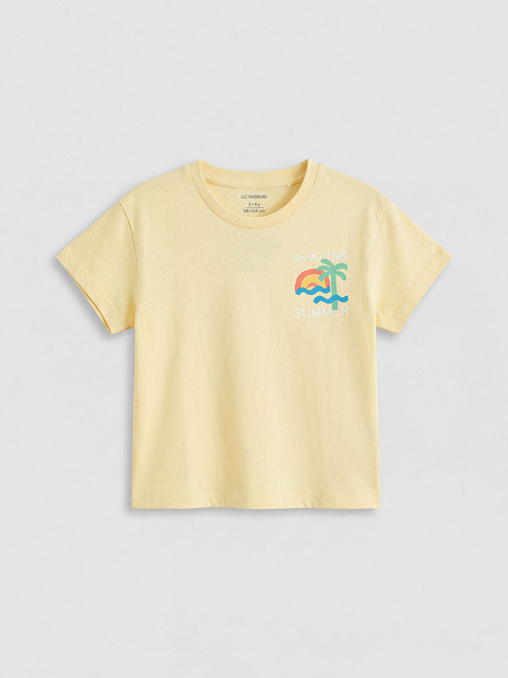 Sarı Baskılı Erkek Bebek Tişört ve Şort Takım-1