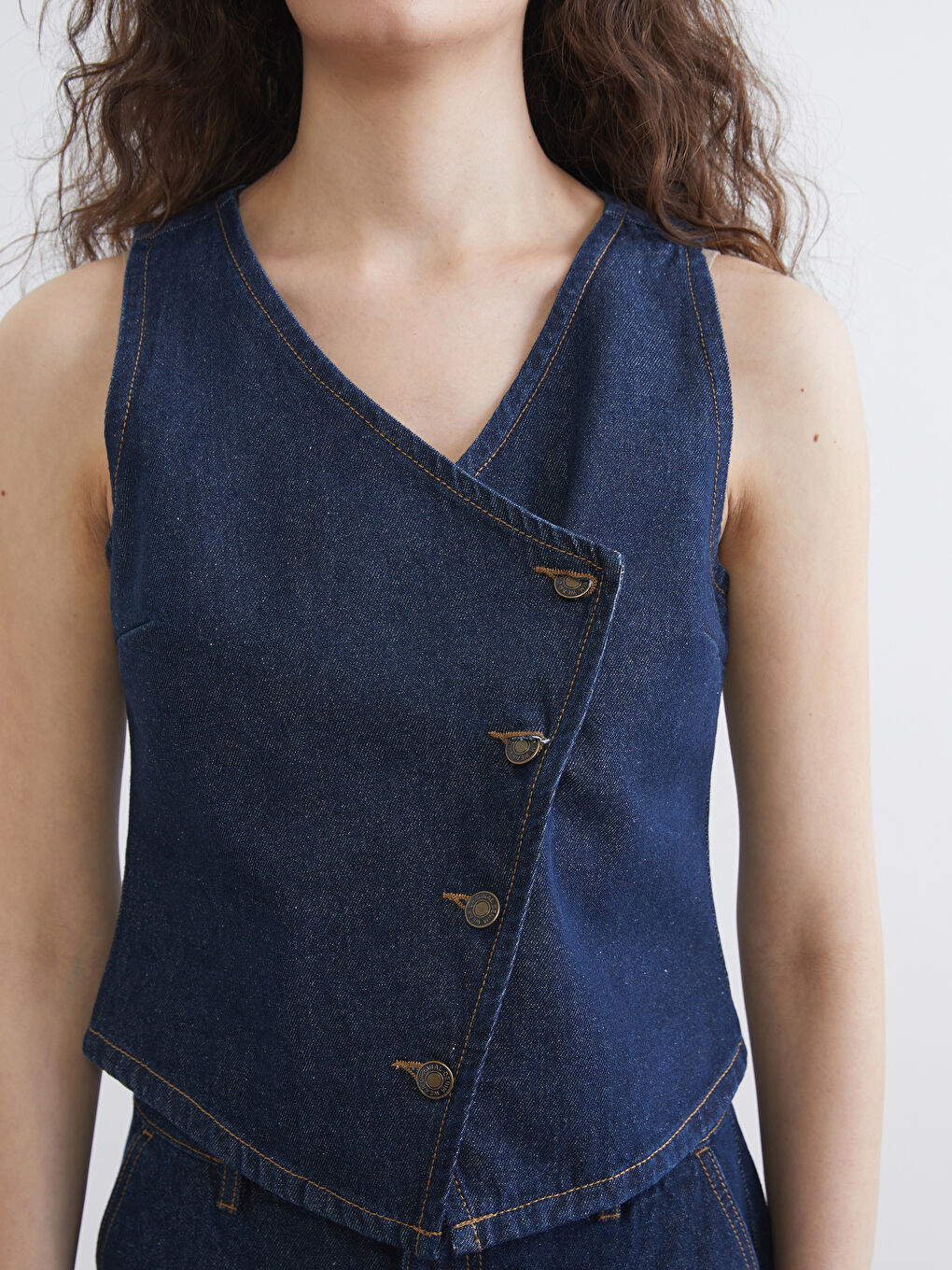 Woman INDIGO Denim Waistcoat-2
